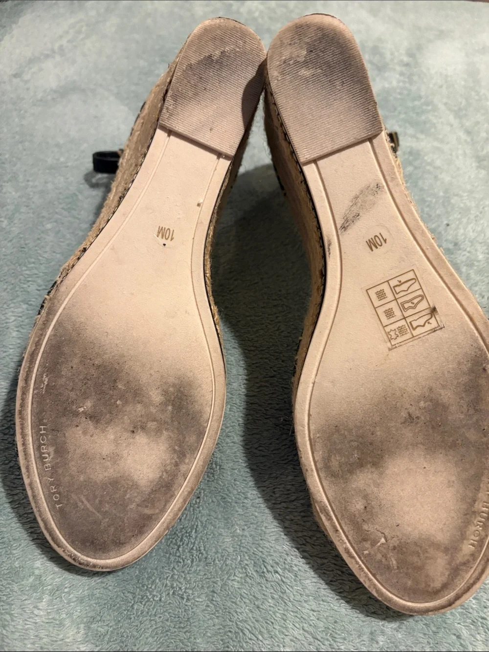Tory Burch Black Espadrille Ankle-Strap Wedges